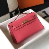 Hermes Mini Kelly Pochette 22cm Bag In Rose Lipstick Epsom Leather