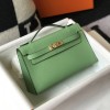 Hermes Mini Kelly Pochette 22cm Bag In Vert Criquet Epsom Leather