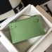 Hermes Mini Kelly Pochette 22cm Bag In Vert Criquet Epsom Leather