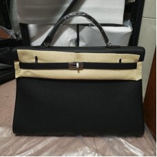 Replica Hermes Voyage Kelly 50 Black Togo Replica Hermes Voyage Kelly 50 Black Togo PHW travel bag