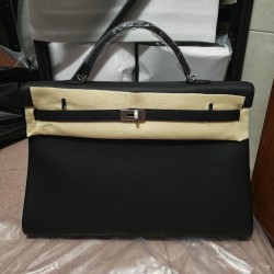 Replica Hermes Voyage Kelly 50 Black Togo Replica Hermes Voyage Kelly 50 Black Togo PHW travel bag