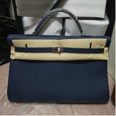 Replica Hermes Voyage Kelly 50 Deep Blue Togo Replica Hermes Voyage Kelly 50 Deep Blue Togo PHW travel bag