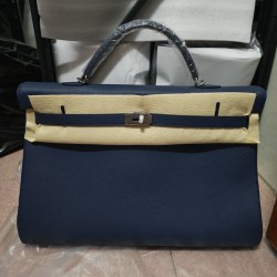 Replica Hermes Voyage Kelly 50 Deep Blue Togo Replica Hermes Voyage Kelly 50 Deep Blue Togo PHW travel bag