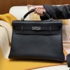 Hermes Kelly 42 Maxi Black Togo Leather PHW