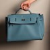 Hermes Kelly 42 Maxi Blue Jean Togo Leather PHW Hermes Kelly 42 Maxi Blue Jean Togo Leather PHW