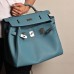 Hermes Kelly 42 Maxi Blue Jean Togo Leather PHW Hermes Kelly 42 Maxi Blue Jean Togo Leather PHW