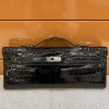 Hermes Kelly Cut Clutch in Black Crocodile Niloticus Shiny Skin