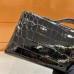 Hermes Kelly Cut Clutch in Black Crocodile Niloticus Shiny Skin Hermes Kelly Cut Clutch in Black Crocodile Niloticus Shiny Skin