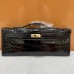 Hermes Kelly Cut Clutch in Black Crocodile Niloticus Shiny Skin Hermes Kelly Cut Clutch in Black Crocodile Niloticus Shiny Skin