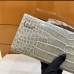 Hermes Kelly Cut Clutch in Gris Névé Crocodile Alligator Shiny Skin Hermes Kelly Cut Clutch in Gris Névé Crocodile Alligator Shiny Skin