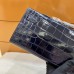 Hermes Kelly Cut Clutch in Bleu Marine Crocodile Alligator Shiny Skin