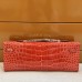 Hermes Kelly Cut Clutch in Rouge Pivoine Crocodile Alligator Shiny Skin Hermes Kelly Cut Clutch in Rouge Pivoine Crocodile Alligator Shiny Skin