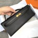 Hermes Kelly Cut Clutch in Black Epsom Leather Hermes Kelly Cut Clutch in Black Epsom Leather