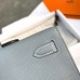 Hermes Kelly Cut Clutch in Bleu Lin Epsom Leather Hermes Kelly Cut Clutch in Bleu Lin Epsom Leather