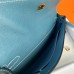 Hermes Kelly Cut Clutch in Blue Jean Epsom Leather Hermes Kelly Cut Clutch in Blue Jean Epsom Leather