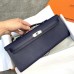 Hermes Kelly Cut Clutch in Deep Blue Epsom Leather Hermes Kelly Cut Clutch in Deep Blue Epsom Leather