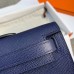 Hermes Kelly Cut Clutch in Deep Blue Epsom Leather Hermes Kelly Cut Clutch in Deep Blue Epsom Leather