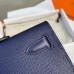 Hermes Kelly Cut Clutch in Deep Blue Epsom Leather Hermes Kelly Cut Clutch in Deep Blue Epsom Leather