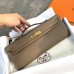 Hermes Kelly Cut Clutch in Etoupe Epsom Leather Hermes Kelly Cut Clutch in Etoupe Epsom Leather