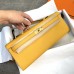 Hermes Kelly Cut Clutch in Jaune Ambre Epsom Leather Hermes Kelly Cut Clutch in Jaune Ambre Epsom Leather