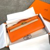 Hermes Kelly Cut Clutch in Orange Epsom Leather