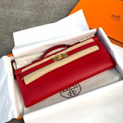 Replica Hermes Kelly Cut Clutch in Red Epsom Leather Replica Hermes Kelly Cut Clutch Red Epsom Leather gold hardware