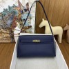 Hermes Kelly Elan Chevre Bleu Sephir GHW