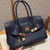 Hermes Shoulder Birkin 29 in Blue Presse Evercolor Leather